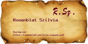 Rosenblat Szilvia névjegykártya